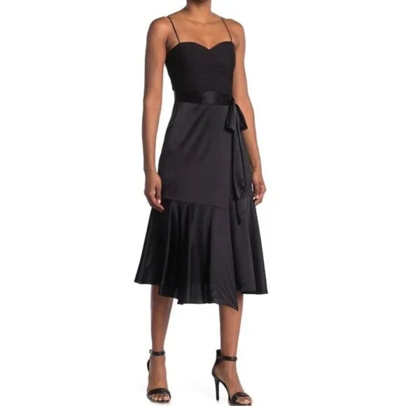 cinq a sept Dresses & Skirts - CINQ À SEPT 'Vienna' Silk-Satin Sleeveless Midi-Dress, Black